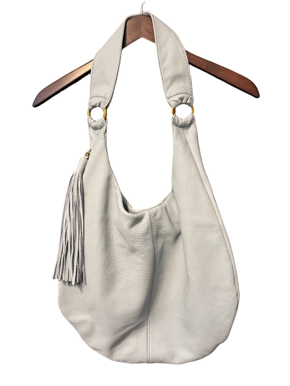 HOBO Gardner Pale Blue Leather Shoulder Bag with Tassel and Dust Bag - Picture 4 of 8